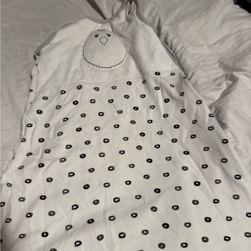Nested Bean White and Black Baby Sleep Sack